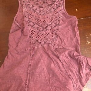Free People Mauve Lace Tank Top